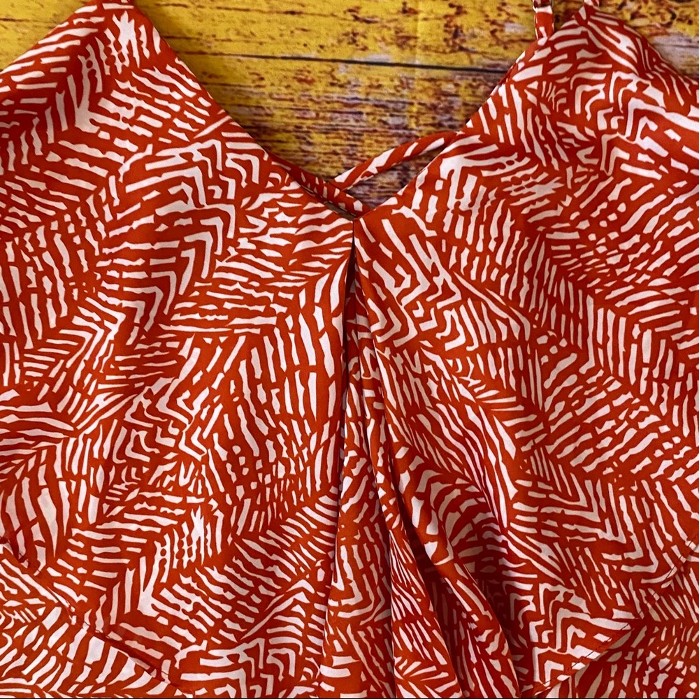 Greylin Pattern Ruffle Spaghetti Tank  Size Small - Picture 2 of 8